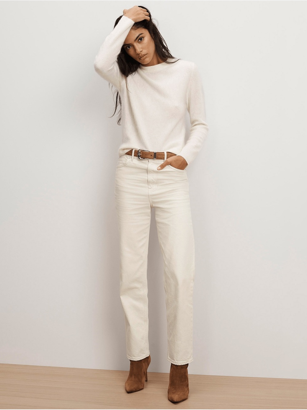 NWT Veronica Beard Off-White (Ecru) Straight Leg Jeans